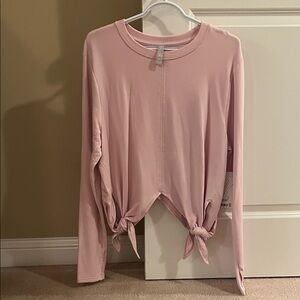 Athleta Blush Long Sleeve Knotted Tee NWT